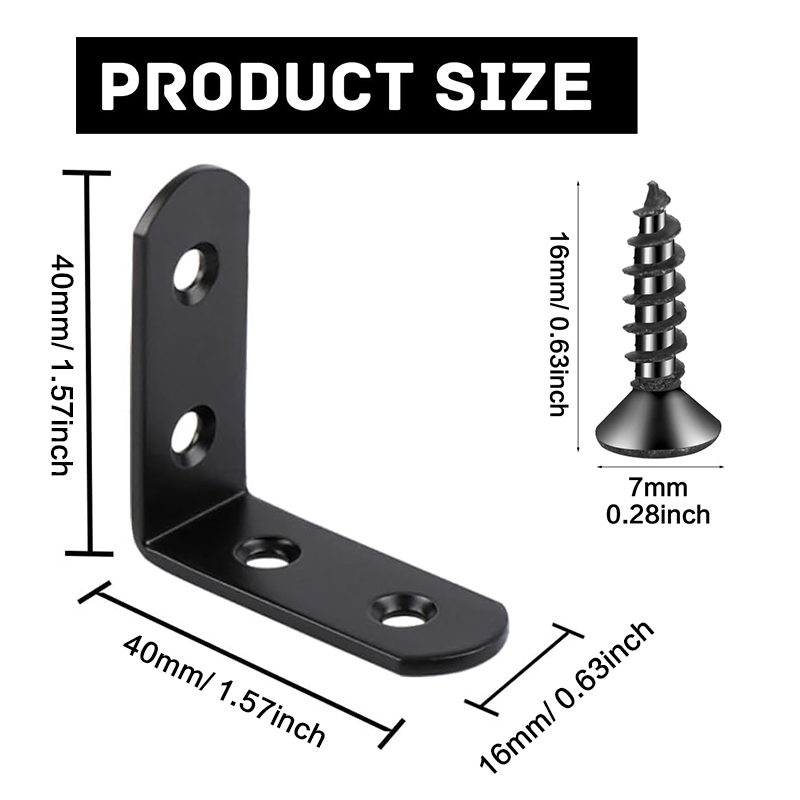 6-20 Pcs Black Corner Brace L  - Woodworking Joint Types 评论和价格