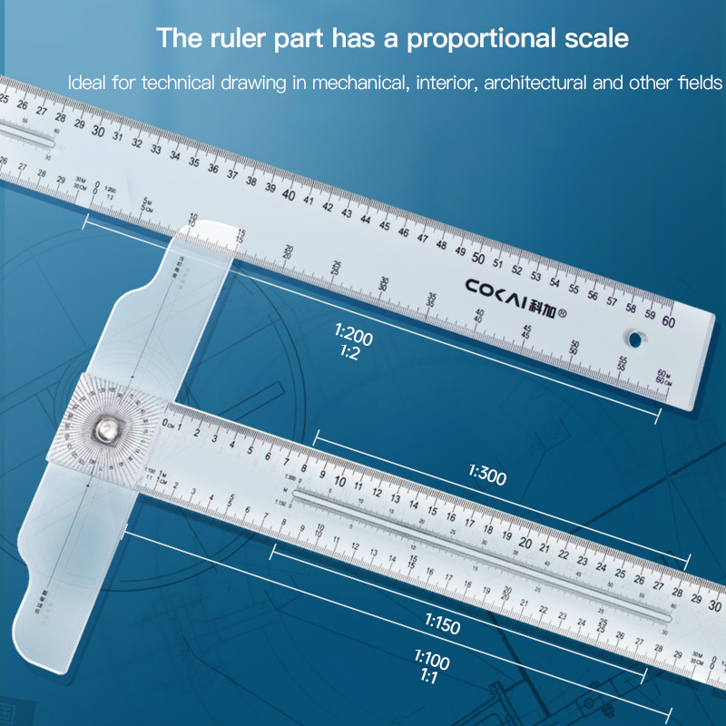 Dual-Sided T Square Ruler Clea - Woodworking Company 评论和价格