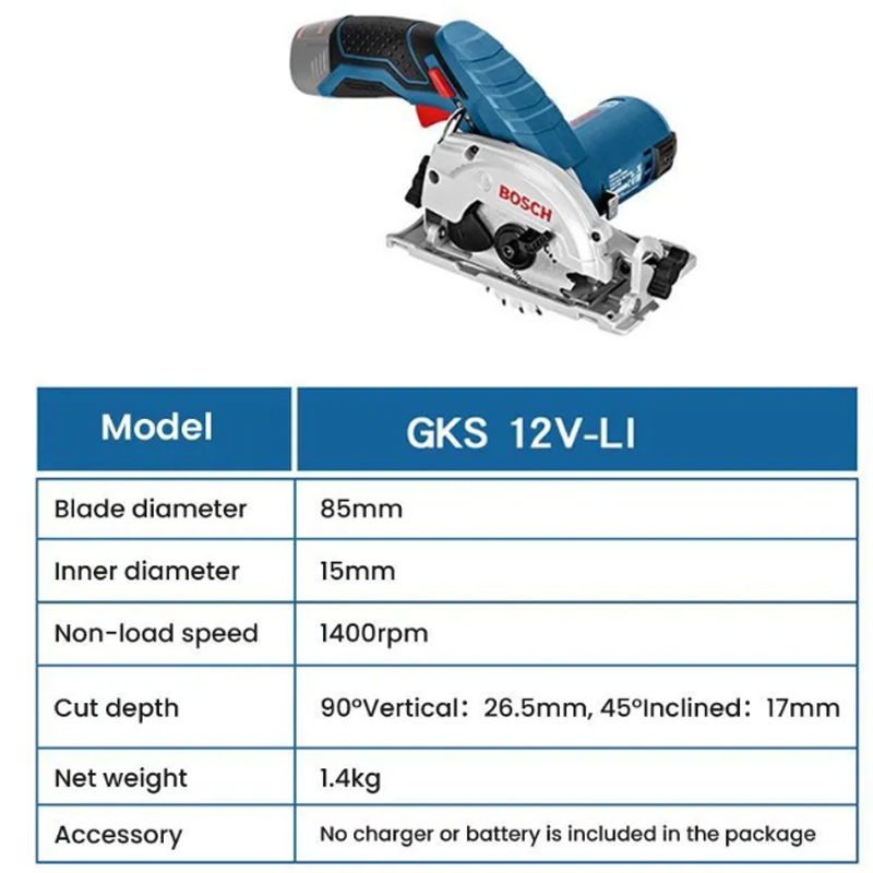 BOSCH GKS 12V-LI Electric Circ - Woodworking Saw 评论和价格