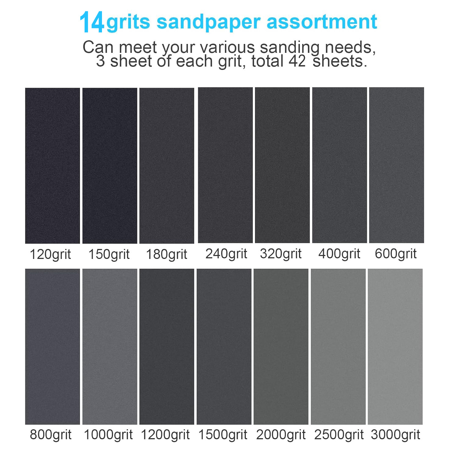42Pcs Dry Wet Sandpaper Set, 1 - Furniture And Woodworking 评论和价格
