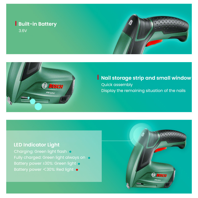 Bosch PTK 3.6 Li Cordless Nail - Furniture And Woodworking 评论和价格