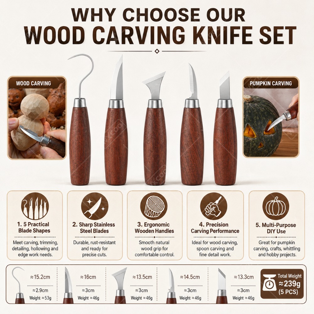 WXCOO Wood Carving Chisel Set  - Woodworking Kits For Beginners 评论和价格