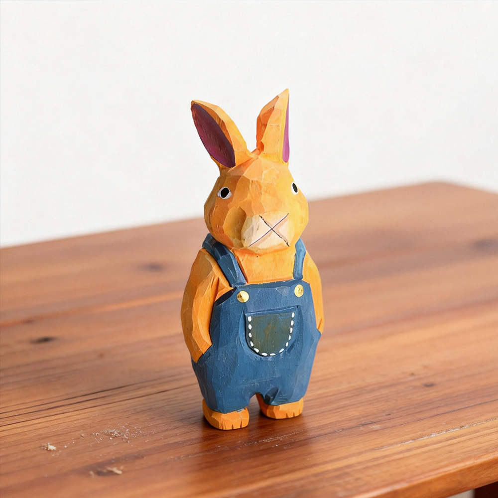 Hand Carved Wooden Rabbit Figu - Woodworking Rabbet 评论和价格